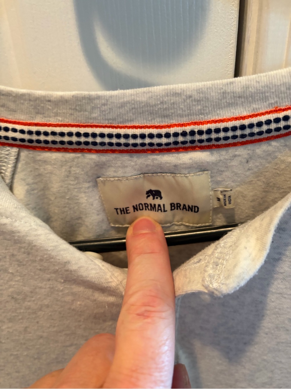 The Normal Brand Men's Puremeso Long-Sleeve Henley - Oatmeal Heather - size M - Picture 2 of 3